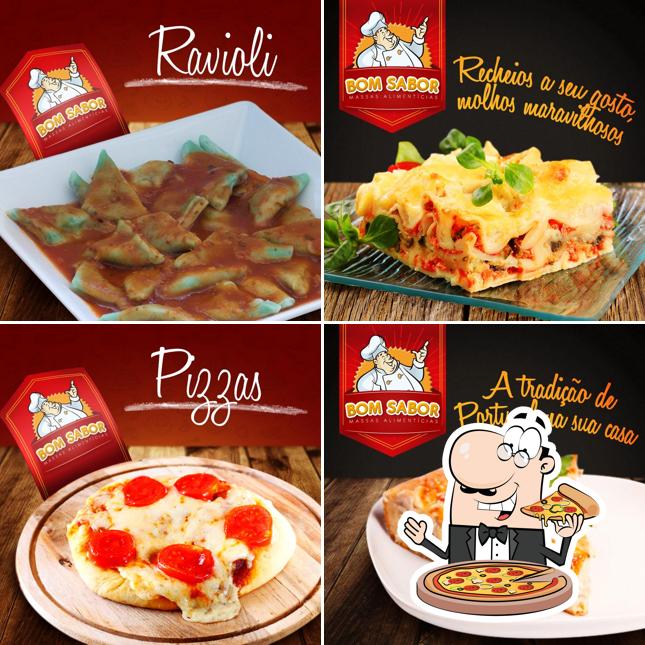 Escolha pizza no Bom Sabor Massas