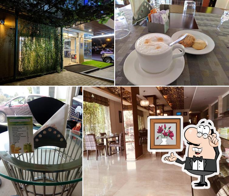 Take a seat at one of the tables at Flora Peppermint Restaurant