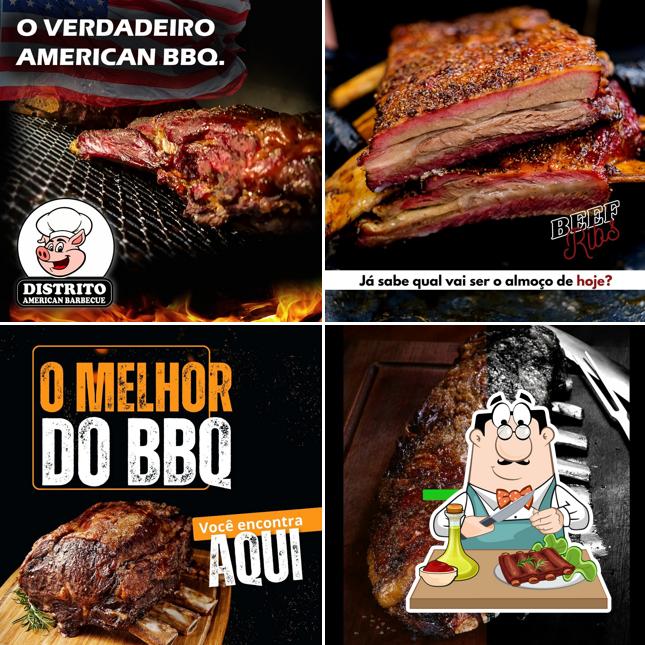 Costelas de porco em Distrito BBQ