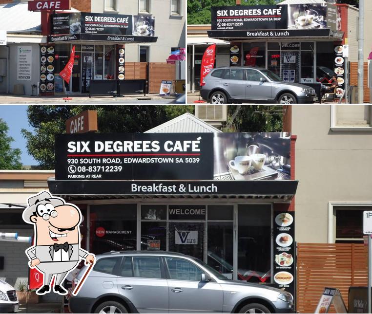 The exterior of Six Degrees Cafe