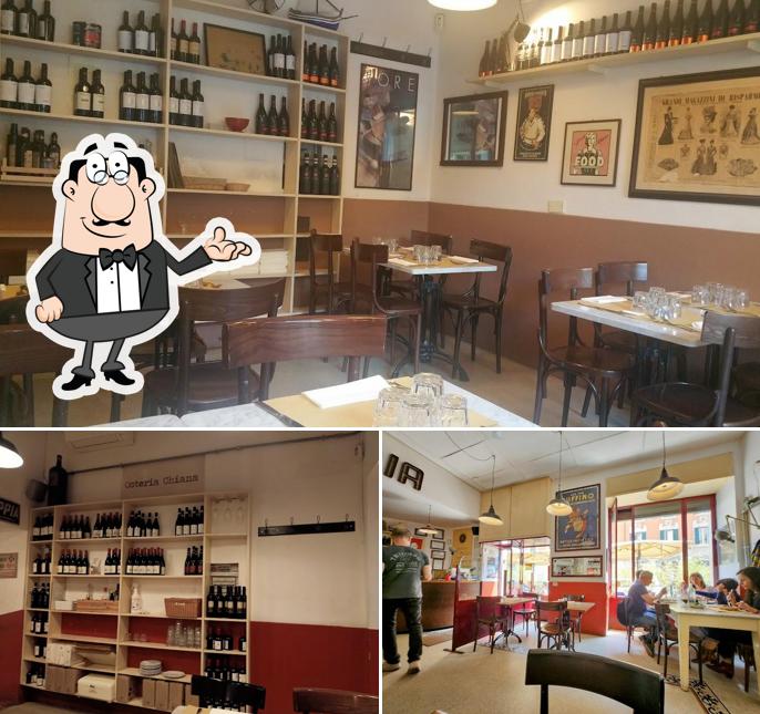 Gli interni di Osteria Chiana