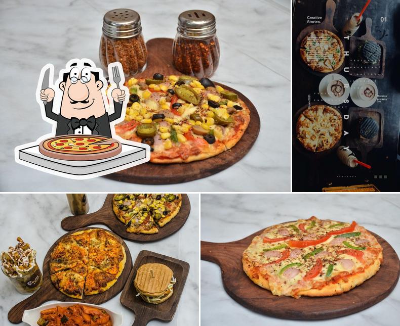 Get pizza at Foodie Baba