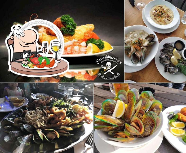 Try out seafood at Swashbucklers Restaurant & Bar