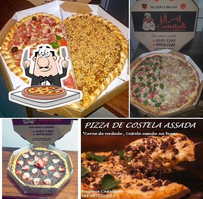 Escolha diferentes variedades de pizza