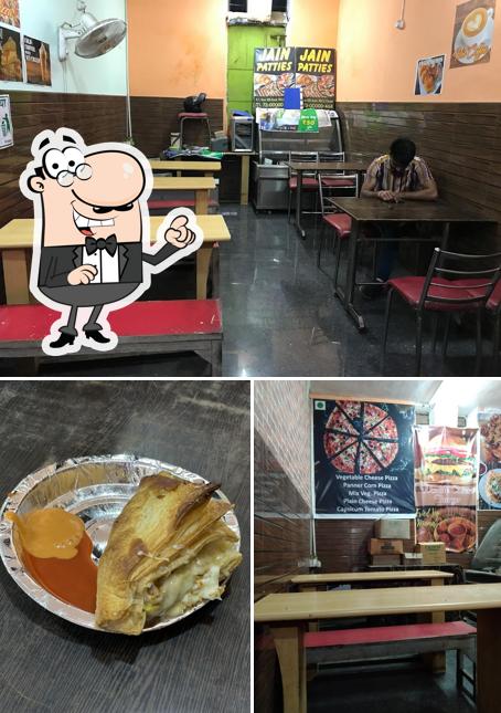 This is the picture displaying interior and food at Jain patties walas's bhiwadi