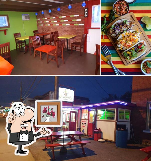 This is the image displaying interior and food at El tabernaco cantina
