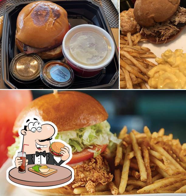 Try out a burger at Lucille's Smokehouse Bar-B-Que