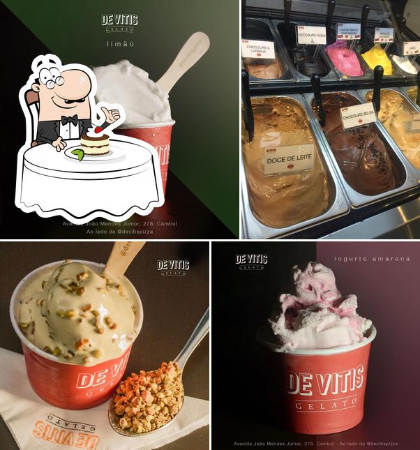 De Vitis Gelato oferece uma variedade de pratos doces