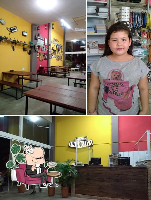 O interior do Locomotiva Pizzaria