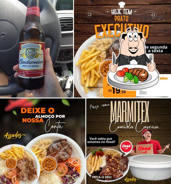 Assados e Cia Rotisseria, Frango assado, Carnes assadas, guarnições e bebidas.
