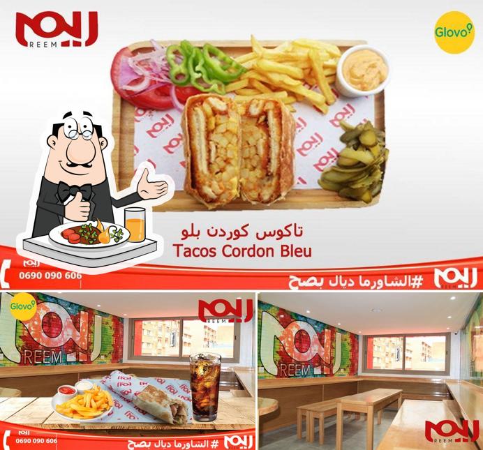 Voici l’image indiquant la nourriture et intérieur sur REEM FOOD