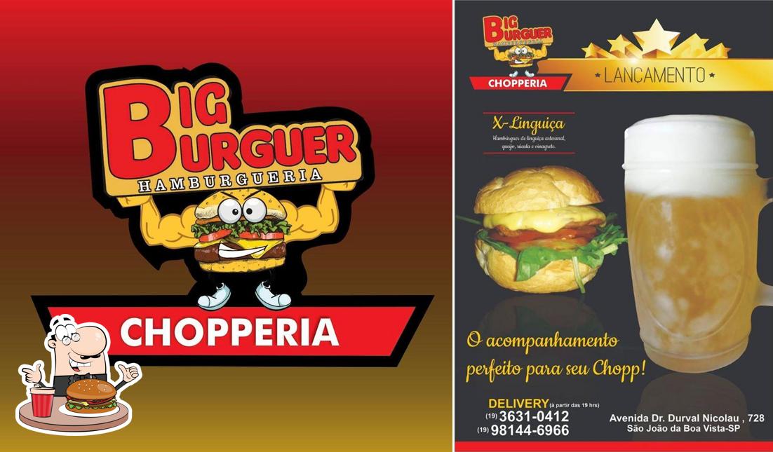 Peça um dos hambúrgueres servidos no Big Burguer Hamburqueria Delivery