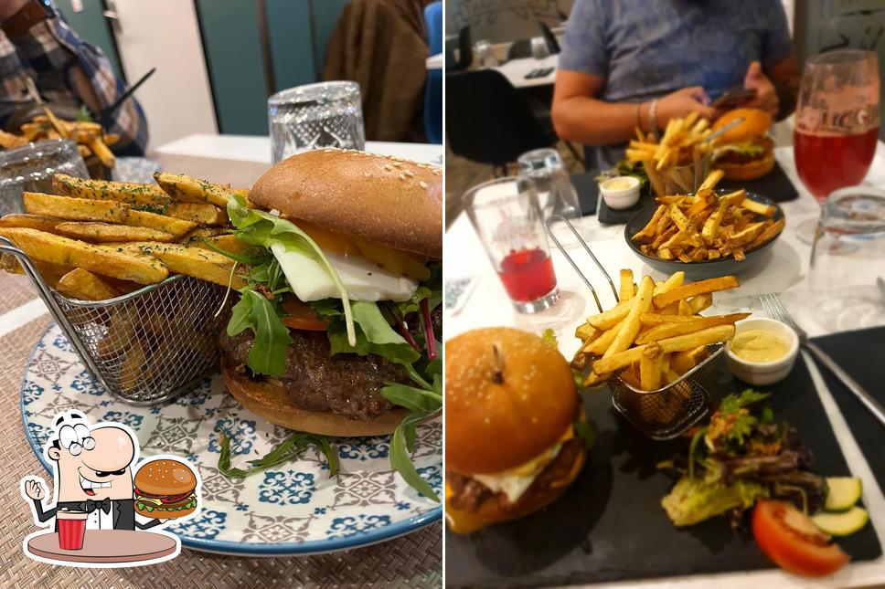 Prenez un hamburger à Restaurant La Suite