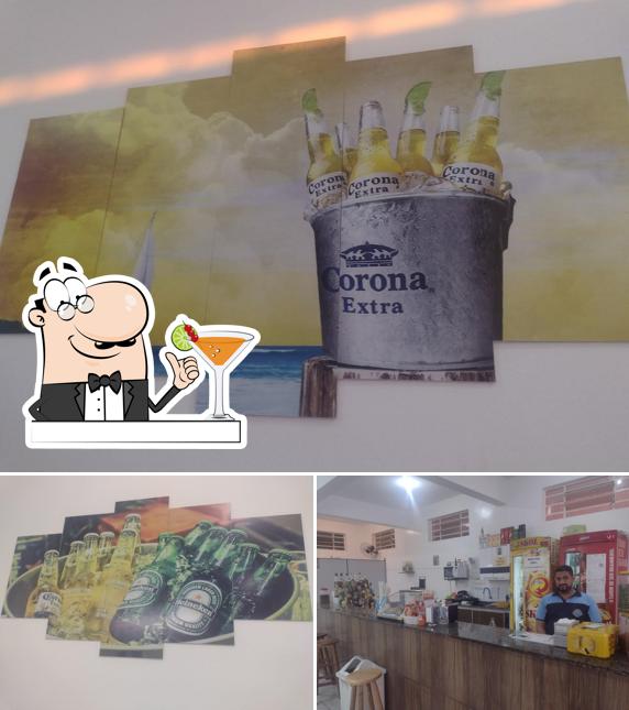 A ilustração da bebida e interior no Bar do Mineiro