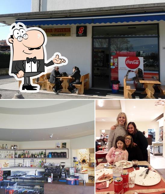 Bar Pizzeria Celletta si caratterizza per la interni e tavolo da pranzo