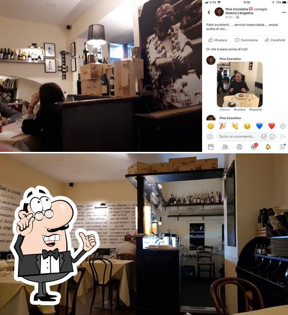 Voici l’image représentant la intérieur et table à manger sur Osteria Angolino