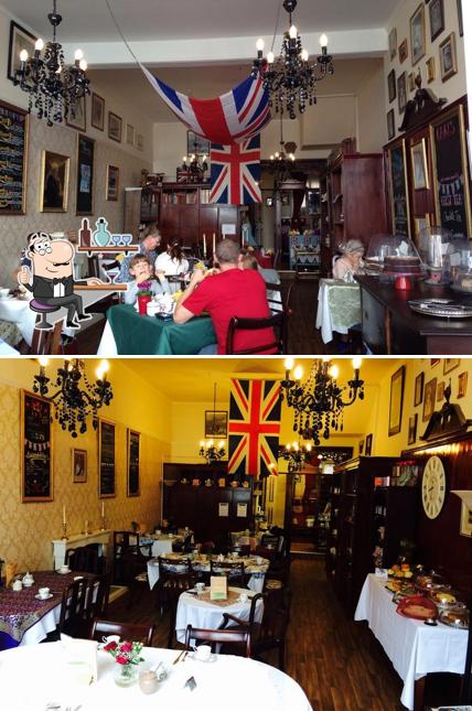 The interior of Little British Tea Shop