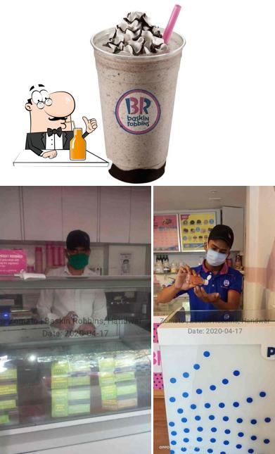 Enjoy a beverage at Baskin Robbins