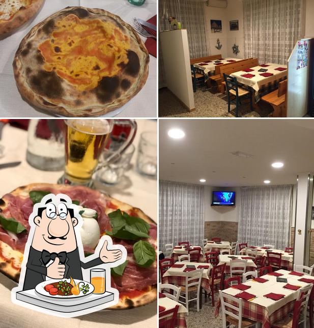 Observa las imágenes que muestran comida y interior en Pizzeria Newbar di Menegatti Livio