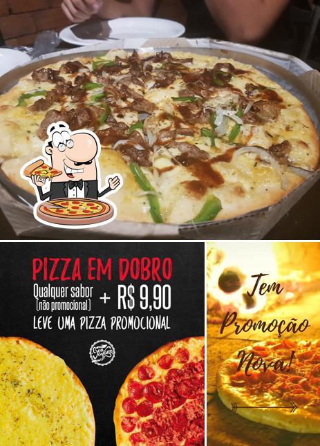 Escolha pizza no Pizzaria e Hamburgueria Bon Voyage