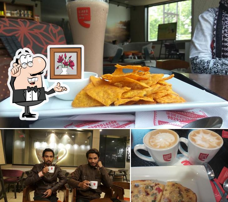 Take a look at the photo depicting interior and pizza at Cafe Coffee Day