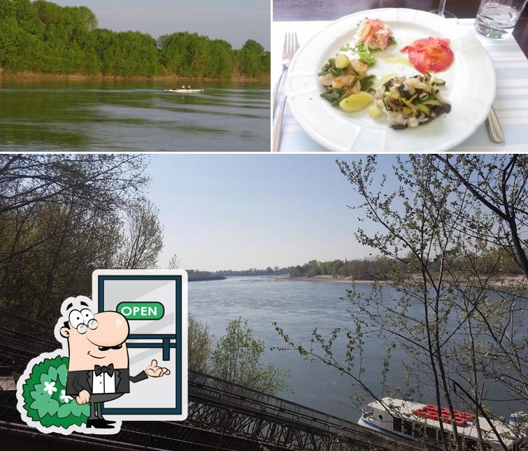 La esterno e cibo del ristorante