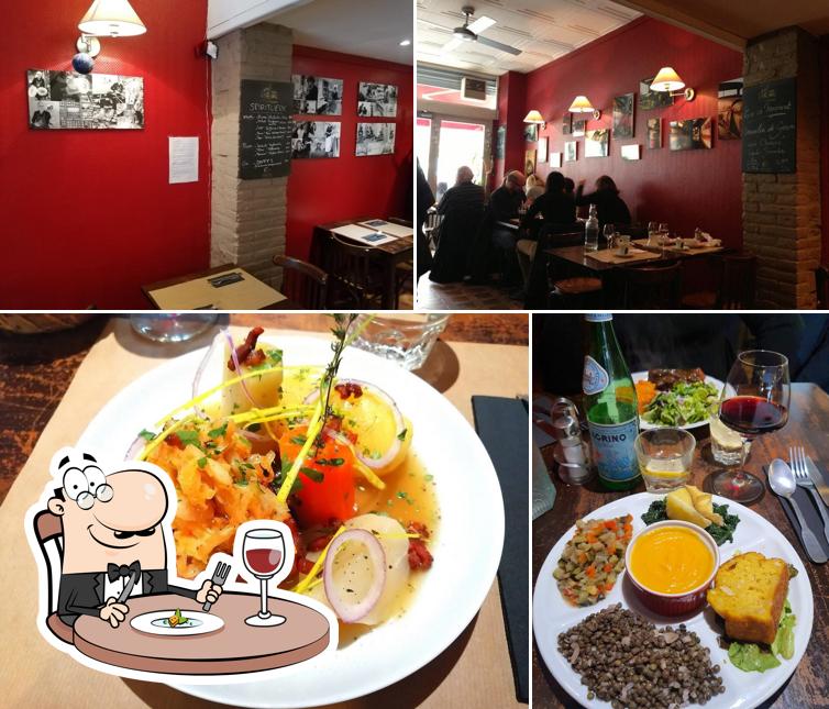 Mira las fotografías donde puedes ver comida y interior en Bistrot Au Détour