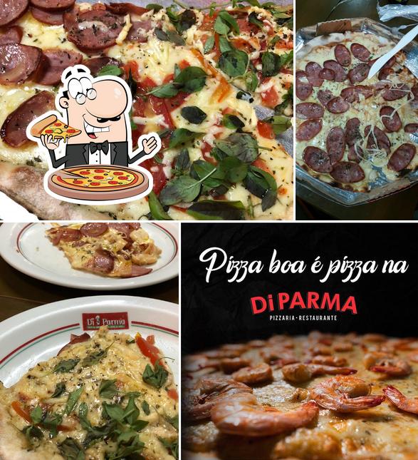 Escolha pizza no Di Parma Pizzaria