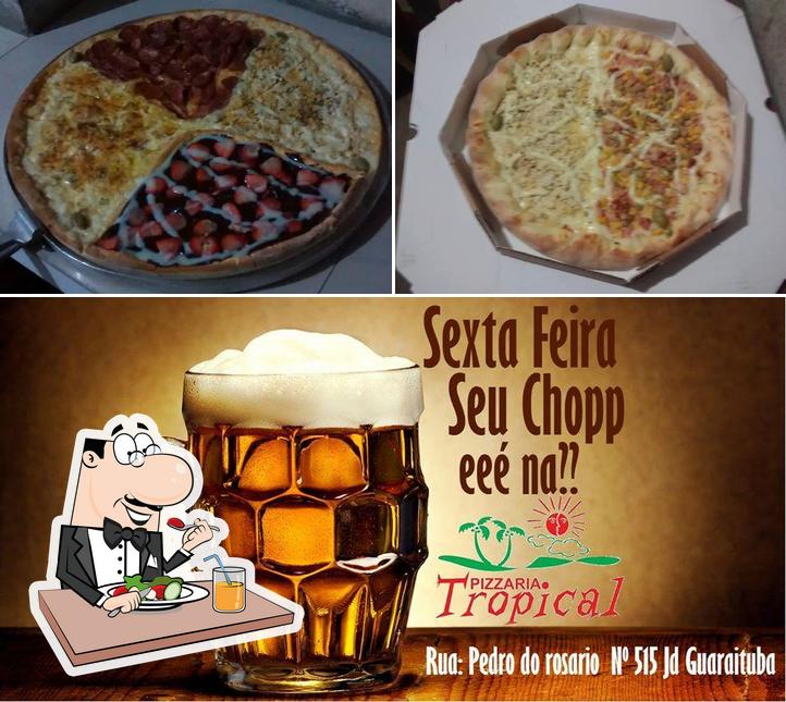 Esta é a foto apresentando comida e cerveja no Pizzaria Tropical