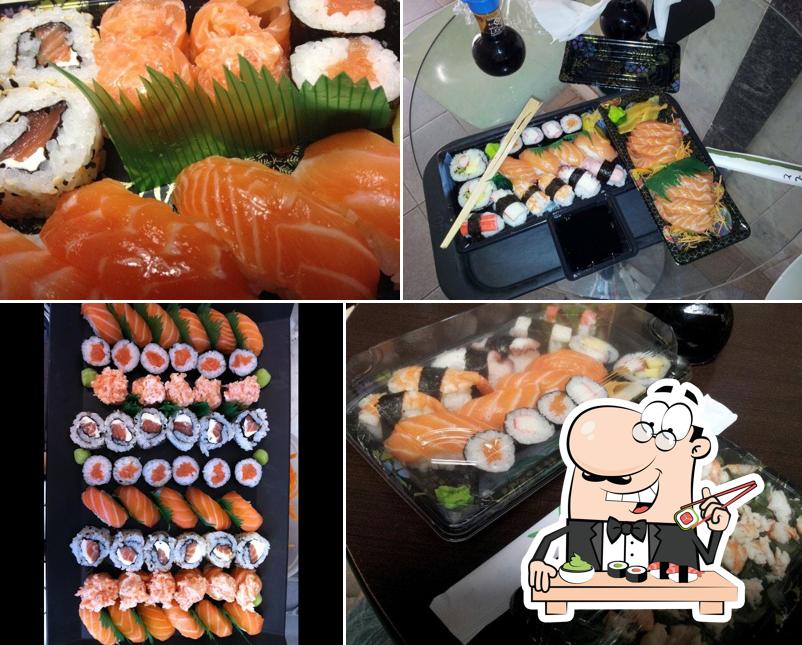 Escolha diferentes opções de sushi