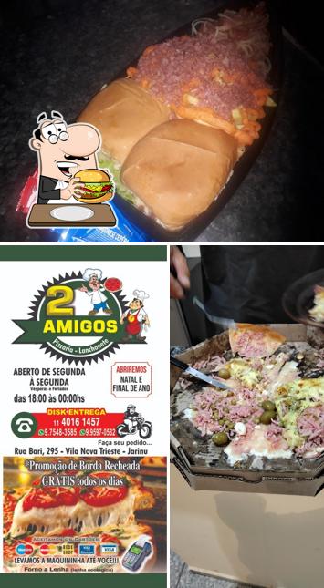 Consiga um hambúrguer no Pizzaria 2 amigos