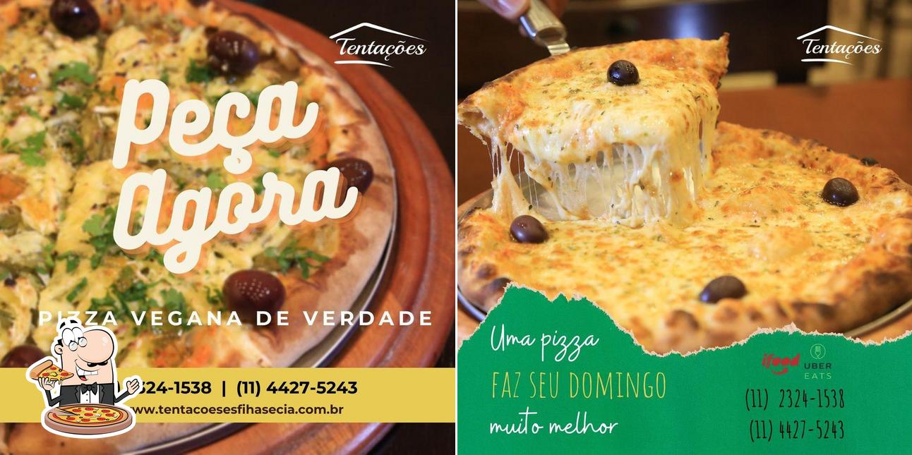 Experimente pizza no Tentações Pizzaria & Sorveteria