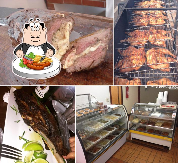 Costela e salmão grelhado em Assim Assado Carnes, Rotisserie & Buffet