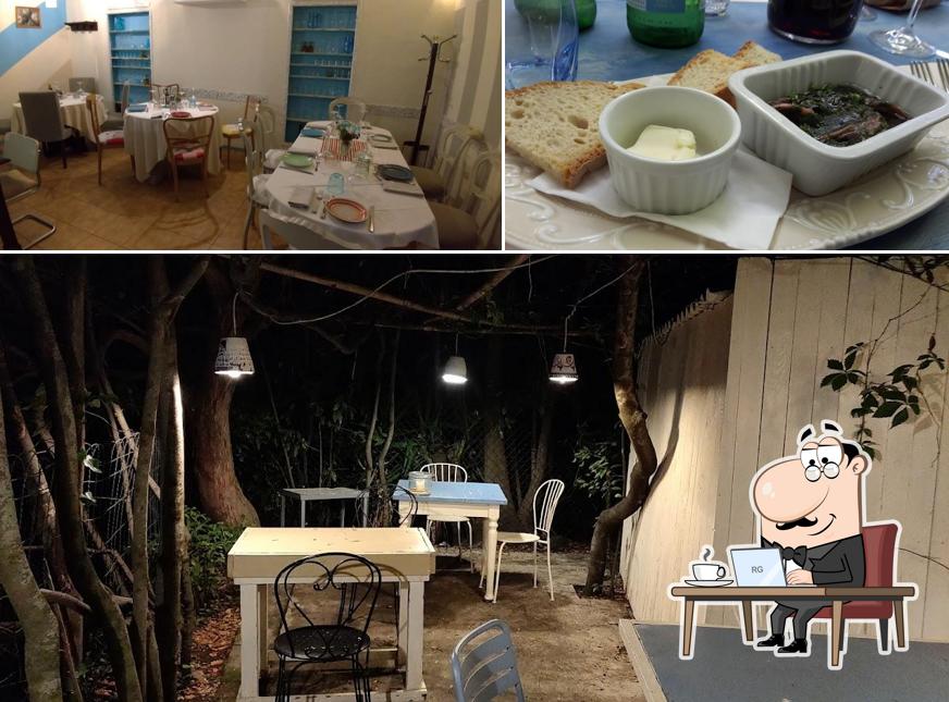 Dai un’occhiata alla immagine che raffigura la interni e cibo di Il Bivio Trattoria da Fedio