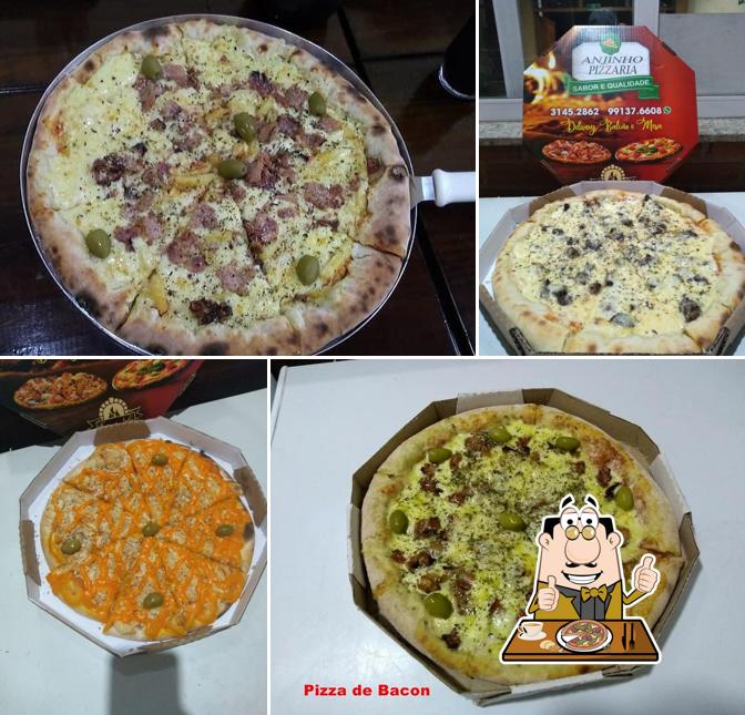 Escolha pizza no Anjinho Pizzaria