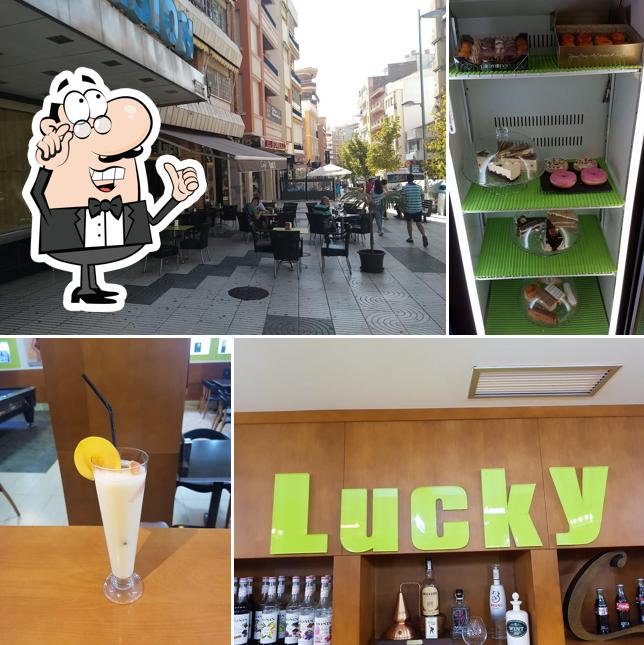 The interior of Café Lucky