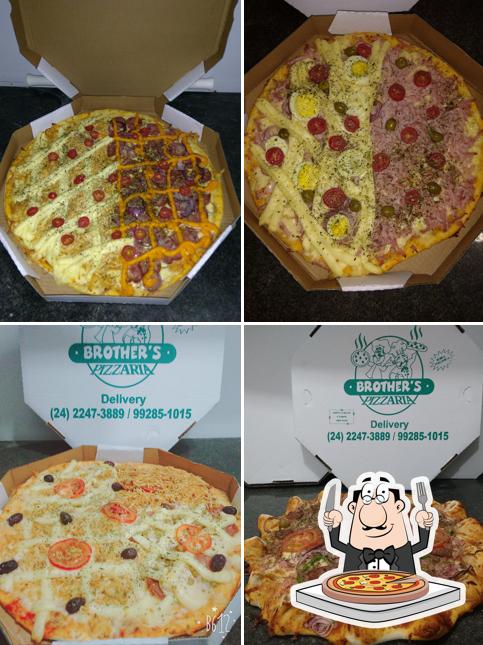 Escolha pizza no Pizzaria Brothers