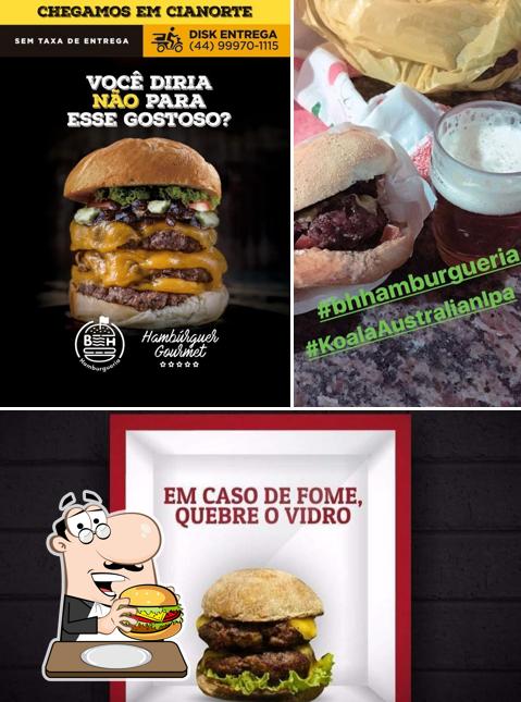 Peça um hambúrguer no BH Hamburgueria