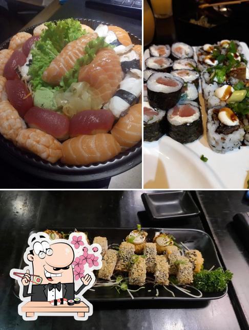 Escolha diferentes opções de sushi