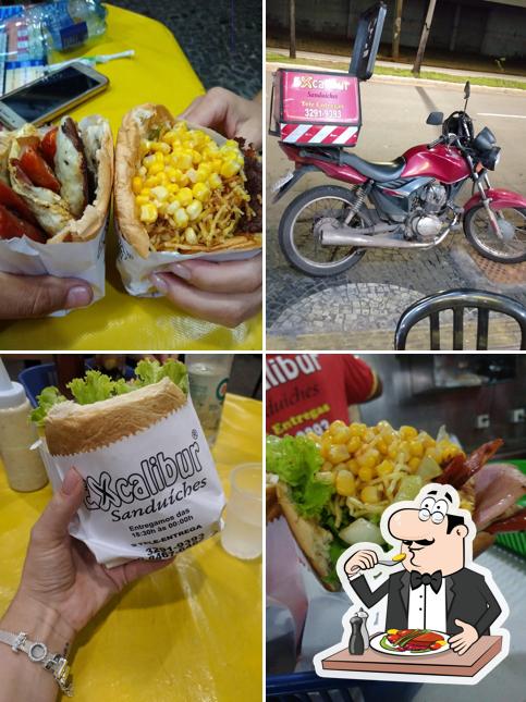Comida em Excalibur Sanduiches