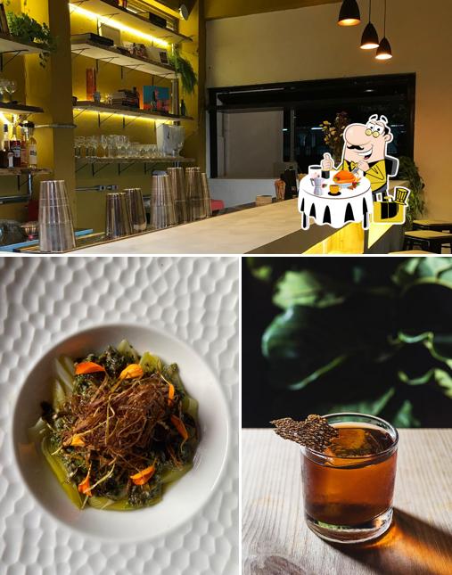 Esta é a imagem mostrando comida e exterior no Solara Bar