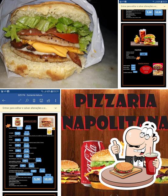 Peça um hambúrguer no Pizzaria Napolitana