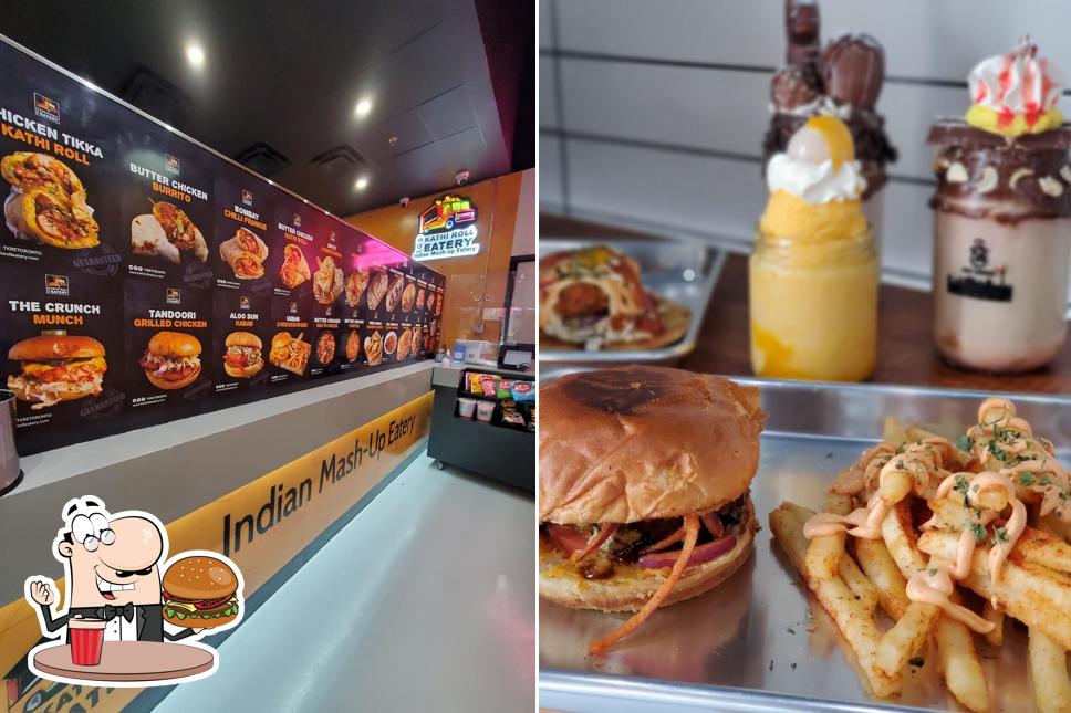 Las hamburguesas de T.O.'s Kathi Roll Eatery Brampton East las disfrutan una gran variedad de paladares