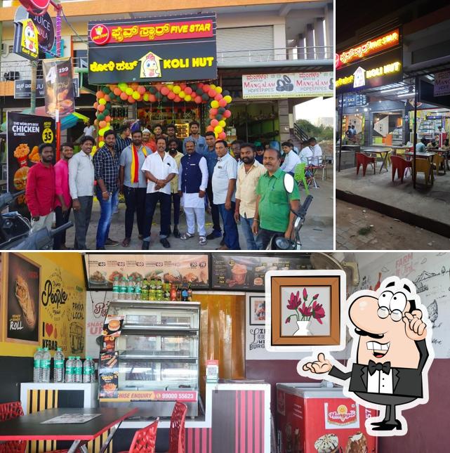 Take a look at the photo displaying interior and exterior at Five Star Chicken- Chinnasandra