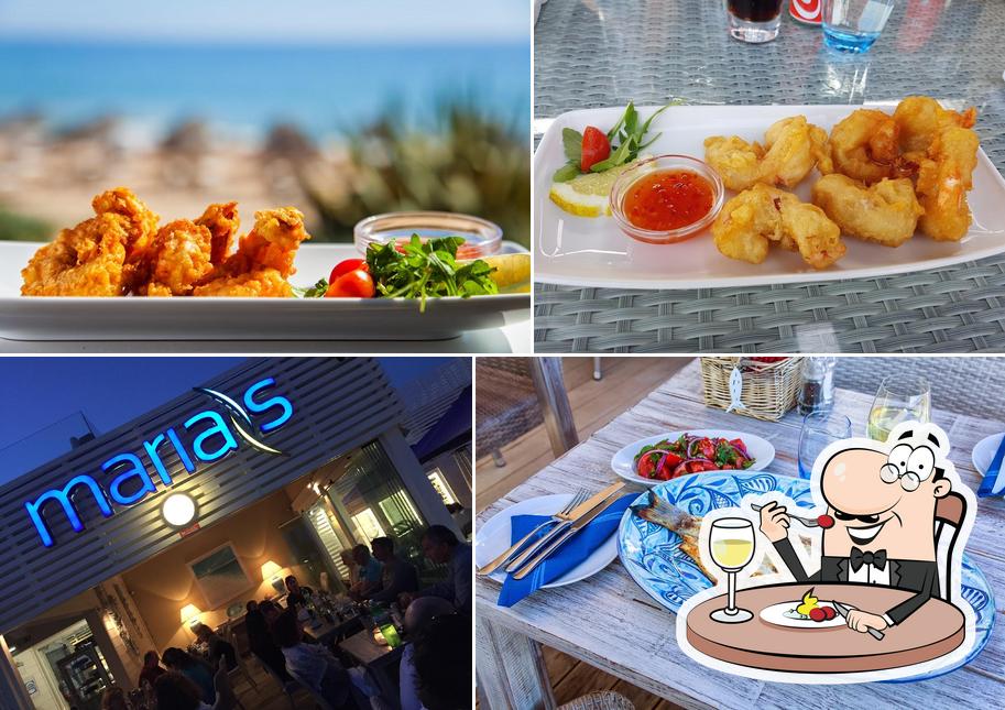 Meals at Maria's Restaurant and Beach, Algarve