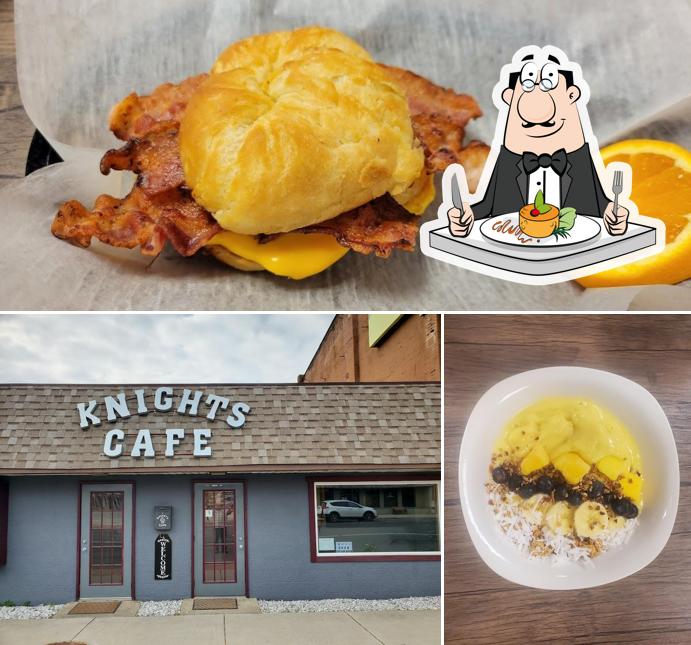 Take a look at the photo showing food and exterior at Knight's Cafe