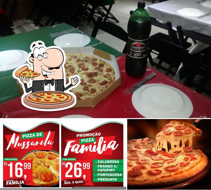 Consiga pizza no Mega Lanches e Pizzaria