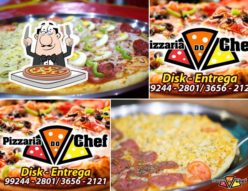 Escolha pizza no Pizzaria Do Chef