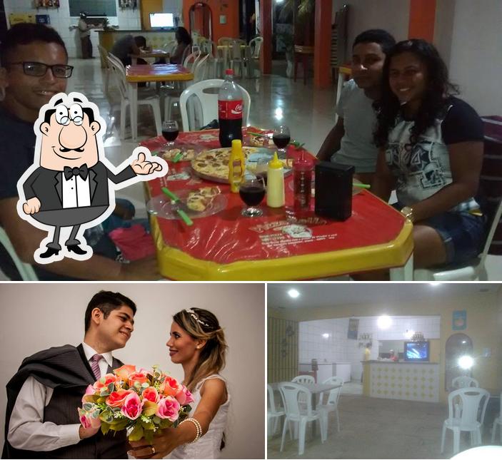 Dê uma olhada a imagem ilustrando interior e casamento a Pizzarela