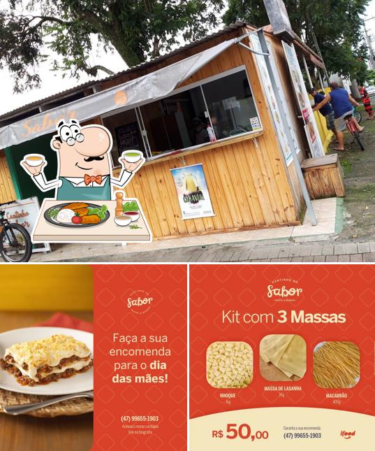 A ilustração do Cantinho do Sabor’s comida e exterior